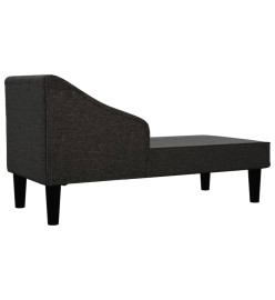 Chaise longue avec traversin noir tissu