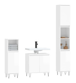 Ensemble de meubles de salle de bain 3 pcs blanc brillant