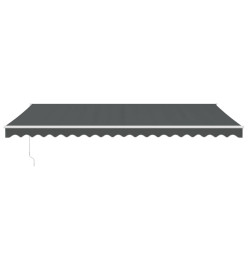 Auvent rétractable anthracite 5x3 m tissu et aluminium