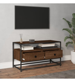 Meuble TV chêne marron 80x35x45 cm bois d'ingénierie