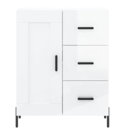 Buffet Blanc brillant 69,5x34x90 cm Bois d'ingénierie