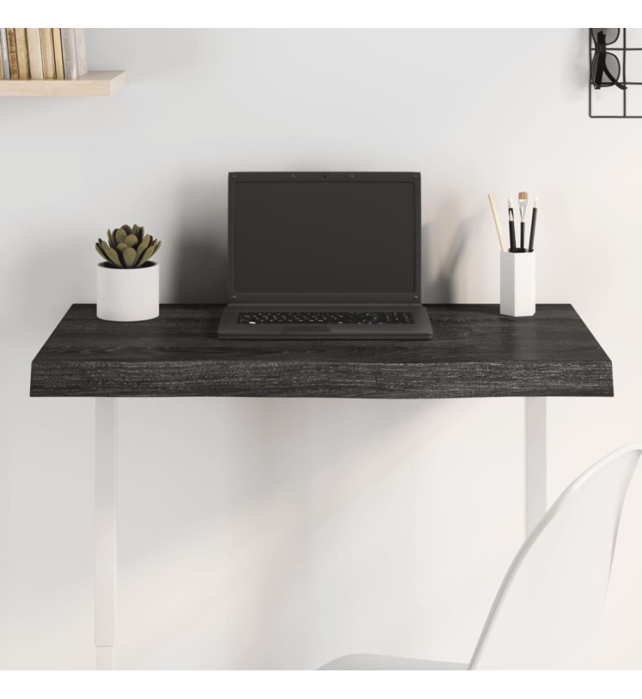 Dessus de bureau gris foncé 80x40x6 cm bois chêne traité