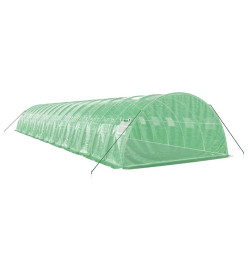 Serre avec cadre en acier vert 64 m² 16x4x2 m