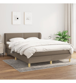 Lit à sommier tapissier avec matelas Taupe 140x200 cm Tissu