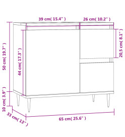 Armoire de bain chêne fumé 65x33x60 cm bois d'ingénierie