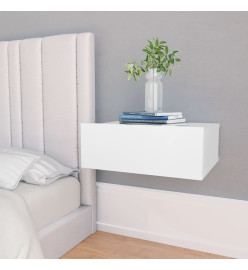 Table de chevet flottante Blanc 40x30x15 cm Bois d'ingénierie