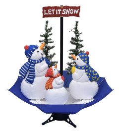 Arbre de Noël neigeux avec base de parapluie Bleu 170 cm PVC