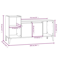 Meuble TV Chêne fumé 100x35x55 cm Bois d'ingénierie