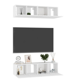 Meubles TV 4 pcs Blanc 60x30x30 cm Aggloméré