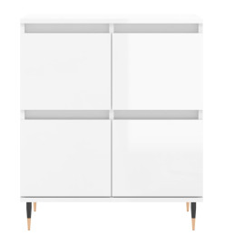 Buffets 2 pcs blanc brillant bois d'ingénierie