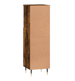 Armoire de bain chêne fumé 30x30x100 cm bois d'ingénierie