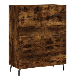 Buffet haut Chêne fumé 69,5x34x180 cm Bois d'ingénierie