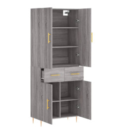 Buffet haut Sonoma gris 69,5x34x180 cm Bois d'ingénierie