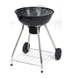 ProGarden Barbecue sur roues 47 cm noir