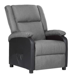 Fauteuil inclinable électrique gris clair similicuir et tissu