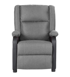 Fauteuil inclinable électrique gris clair similicuir et tissu