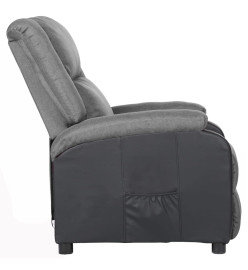 Fauteuil inclinable électrique gris clair similicuir et tissu