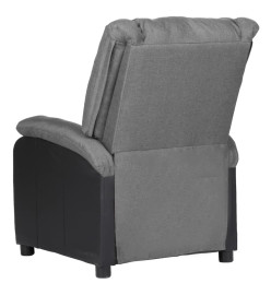 Fauteuil inclinable électrique gris clair similicuir et tissu