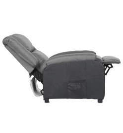 Fauteuil inclinable électrique gris clair similicuir et tissu