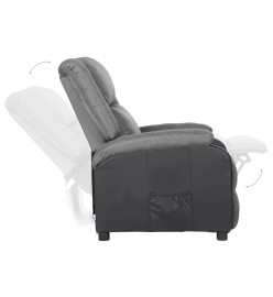 Fauteuil inclinable électrique gris clair similicuir et tissu