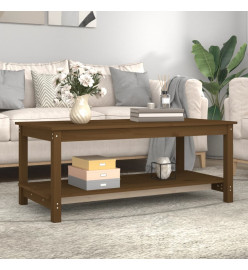 Table basse Marron miel 110x55x45 cm Bois massif de pin