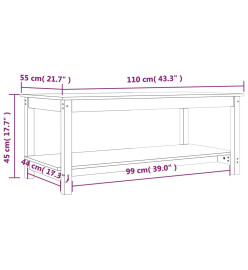 Table basse Marron miel 110x55x45 cm Bois massif de pin