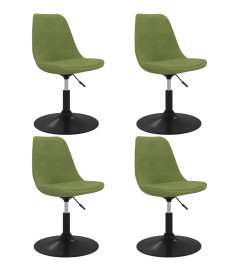 Chaises pivotantes à manger lot de 4 Vert clair Velours