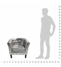 Fauteuil Argenté Similicuir