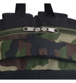 Sac à dos d'école 40 L noir et camouflage