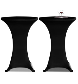 Housses élastiques de table Ø 80 cm Noir 4 pcs