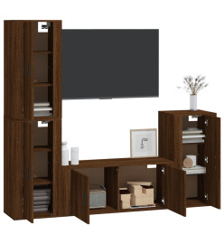 Ensemble de meubles TV 4 pcs Chêne marron Bois d'ingénierie