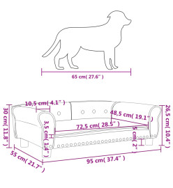 Lit pour chien cappuccino 95x55x30 cm similicuir