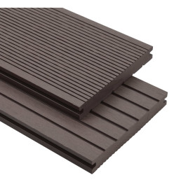 Panneaux de terrasse solides WPC 25 m² 4 m Marron foncé