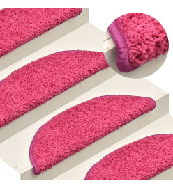 Tapis de marches d'escalier 15 pcs Rose 56x17x3 cm