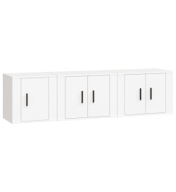 Ensemble de meubles TV 3 pcs Blanc Bois d'ingénierie