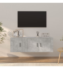 Ensemble de meubles TV 2 pcs gris béton bois d'ingénierie