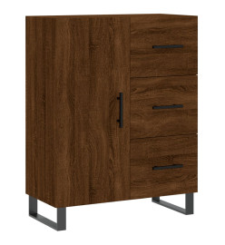 Buffet chêne marron 69,5x34x90 cm bois d'ingénierie