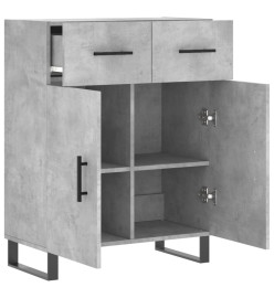 Buffet gris béton 69,5x34x90 cm bois d'ingénierie