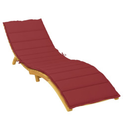 Coussin de chaise longue rouge bordeaux 200x60x3cm tissu oxford