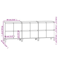 Buffets 3 pcs chêne sonoma 60x35x70 cm bois d'ingénierie