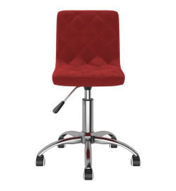 Chaises pivotantes salle à manger 2 pcs Rouge bordeaux Velours