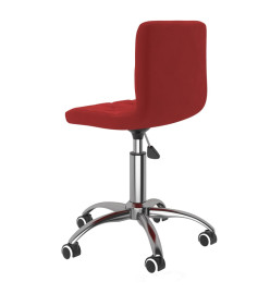 Chaises pivotantes salle à manger 2 pcs Rouge bordeaux Velours