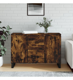 Buffet chêne fumé 104x35x70 cm bois d'ingénierie