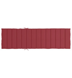 Coussin de chaise longue rouge bordeaux 200x60x3cm tissu oxford