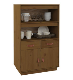 Buffet haut Marron miel 67x40x108,5 cm Bois massif de pin