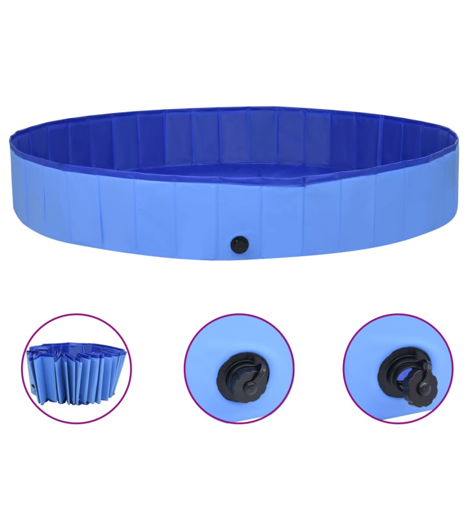 Piscine pliable pour chiens Bleu 300x40 cm PVC