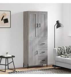 Buffet haut Sonoma gris 69,5x34x180 cm Bois d'ingénierie