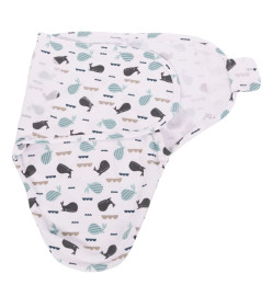 Bo Jungle Couverture emmaillotée Gris et blanc Baleines S