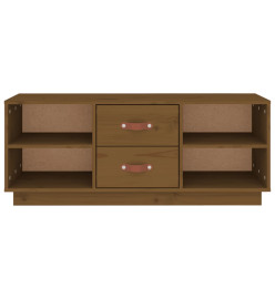 Meuble TV Marron miel 100x34x40 cm Bois de pin massif