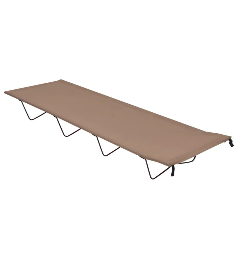 Lit de camping 180x60x19 cm Tissu Oxford et acier Taupe